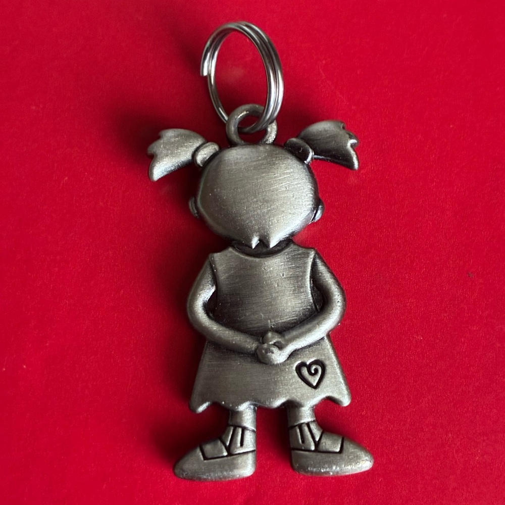 Charming Silver and Blue Girl Pendant Necklace - Picture 3 of 5
